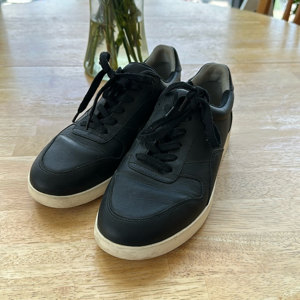 Black Leather Sneakers